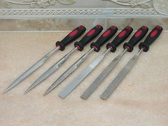 6 pcs 180mm ( 7″ inch ) Diamond coated FLAT & HALF ROUND glass files 3 GRIT SET