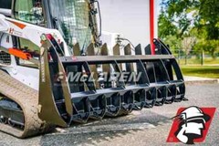 Rock Rake Root Grapple Attachment for Gehl Skid Steer 84″ Wide Heavy Duty