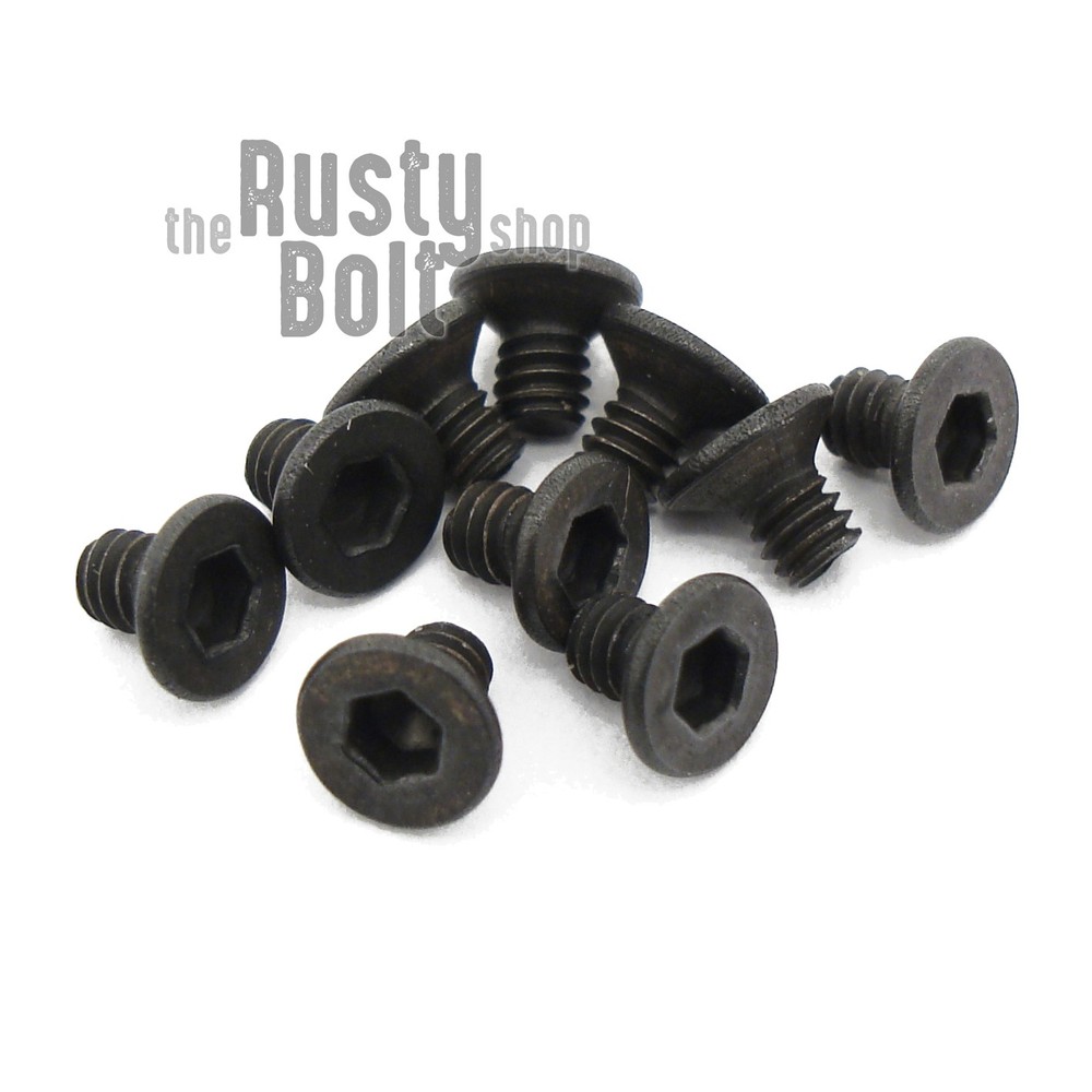 M2 x 3mm, Socket Flat Head Screws, 10.9 Steel, Black, Countersunk