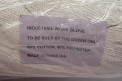 Lot of 60 Industrial Work Gloves White Cotton Blend String Knit Protective Glove