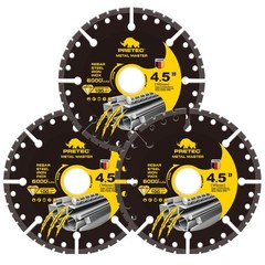 Diamond Cutting Wheel 4 1/2 Inch Metal Cut-Off with 6000+ Cuts on Rebar – 3 Pack