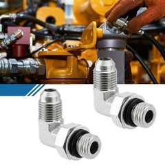 5 Pack 90 Degree Elbow Hydraulic Hose Fittings: 3/8″ JIC 37° Male X #6 SAE/ORB