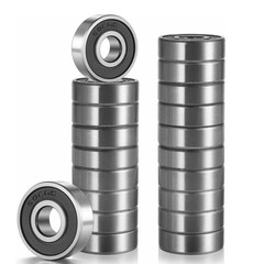 20 Pcs 608 2RS Ball Bearings – Bearing Steel and Double Rubber Sealed Miniature