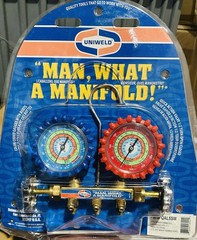 Brand New Sealed Uniweld QAL5SM Refrigerant 2-Valve 5-Foot Hoses Brass Manifold