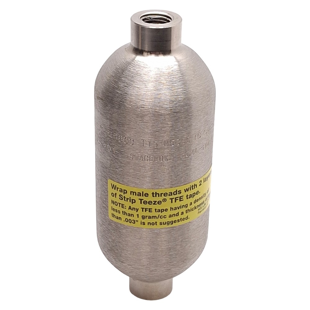 Swagelok 304L-HDF4-150 DOT-Compliant Sample Cylinder, 150cm³, 1800psig, 304L SS