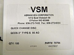 VSM Abrasives Aluminum Oxide 2″ Quick Change Discs Grit 80 Qty 100 70754