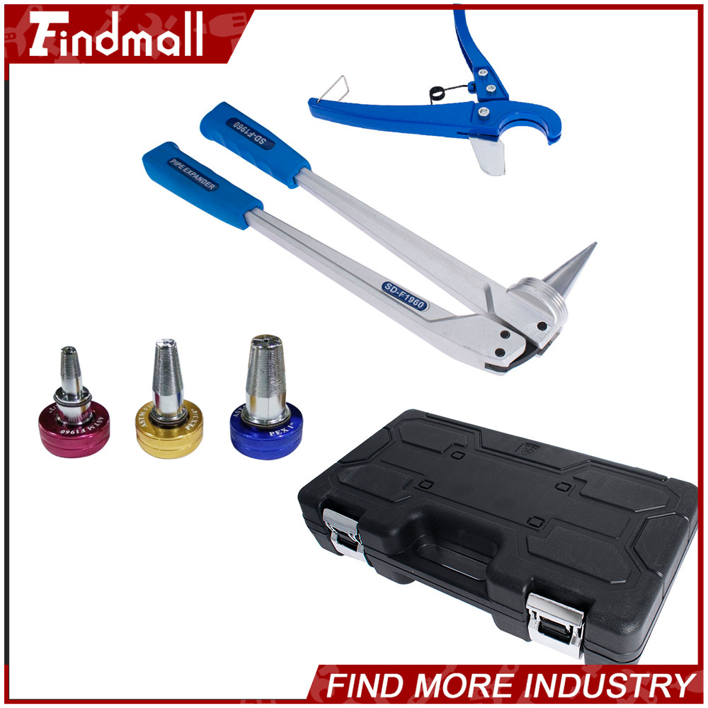 Findmall PEX Expander Tool Kit 1/2″ 3/4″ 1″ Expansion Heads & Tube Cut Plier