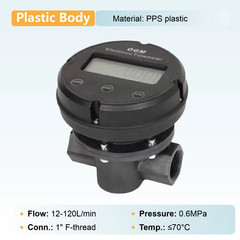 1″ Plastic Electronic Turbine Flowmeter Oval Gear Flow Meter for Diesel Fuel Dig