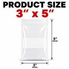 3×5 Clear Zip Poly Bags 2 Mil Reclosable White Block Bulk 1000 2000 3000 5000