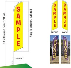 Mariscos Advertising Feather Banner Swooper Flag Sign with Flag Pole Kit and…