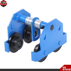 1100lbs/0.5 Ton Load Push Beam Trolley Manual Trolley 55-135mm Adjustable Blue
