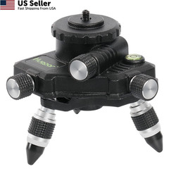 Laser Level Adapter 360-Degree Rotating Base 1/4″ Tripod Mount Micro-Adjust USA