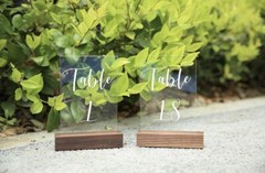 Display Sign Holders Numbers Stands Walnut Wood Sign Holders