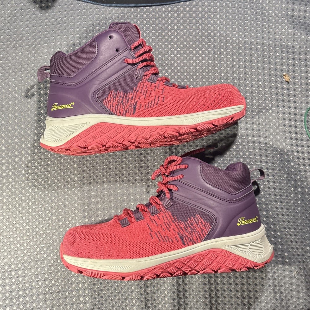 Women Thorogood Composite toe Slip Res No metal Purp/Pink 7.5 W work shoes