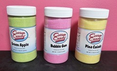 Cotton Candy Express Floss Sugar -3pk- Piña Colada, Green Apple, Bubble Gum NIB