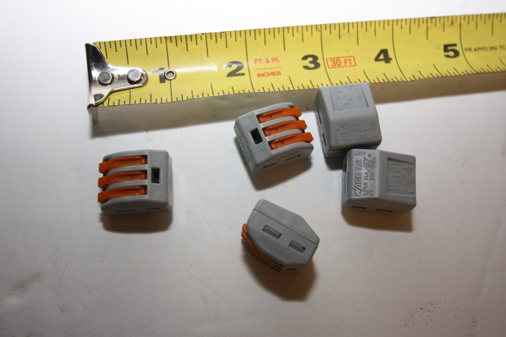 150 Wago 3 Conductor Lever Nuts 222-413 Wire Splice Terminal Block Box lot 150