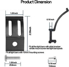 LED Light Bar Mounting Brackets Kit – 2PCS Bottom Mounted Slide Base Bracket …