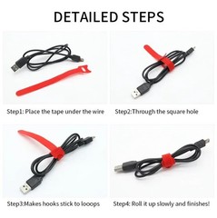 Reusable 10-100Pcs Hook and Loop Cable Ties Fastening Organizer DIY Cord Straps●