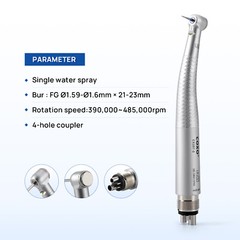 5pcs COXO Dental LED Handpiece 4Hole High Speed Air Turbine Generator Self Power