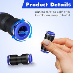 100 Pcs Quick Connect Air Hose Fittings, 5 Sizes Air Line Push to Connect Fit…
