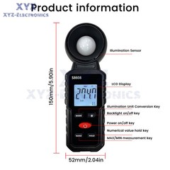 S8608 LCD Light Meter Digital Illuminance Meter Luxmeter Photometer 200000Lux