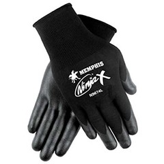 Ninja X Bi-Polymer Coated Palm Gloves Black Large 1 Pair
