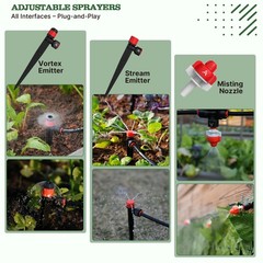 A ANLEOLIFE 230FT Drip Irrigation System Kit, Complete Garden Watering with 1/2