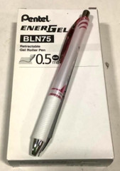 NEW Pentel EnerGel 12-Pack Retractable Gel Pens .5mm Pink w/Black Ink BLN75PWPA