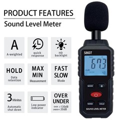 Digital Sound Level Meter Noise Decibel Meter 30-130dB Range Measurement Device