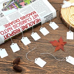 220 Pack White Price Tags with String Attached Writable Labels 1.38 x 0.87 Inch