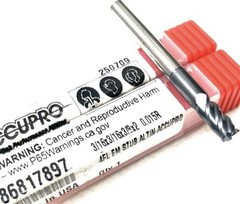 Accupro 3/16″ 4 Flute Corner Radius End Mill .015R Solid Carbide AlTiN New