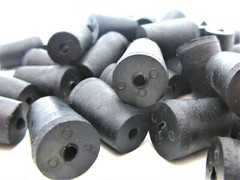 Solid Rubber Stoppers 1 Hole Laboratory Stoppers Various Sizes 10 per package