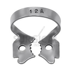 10 Pcs Endodontic Rubber Dam Clamps #12A Stainless Steel German Grade