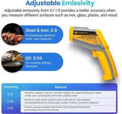 Infrared Dual Laser Temperature Gun -50℃~550℃, Yellow & Gray