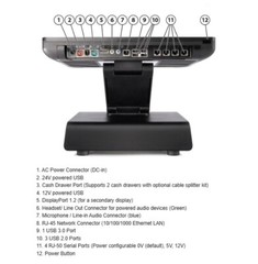 HP RP2 Retail System 2030 POS Touchscreen AIO Computer w/ Adapter Stand & MSR