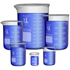 6 Pack Glass Lab Pyrex Beaker Set Measuring Cup 50/100/250/500/1000 ML