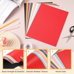 25 Pcs Shimmer Cardstock Paper, 8 x 11 Inch Light Beige Shimmer Paper Sheets