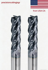 New 4 Flute 1/2″ shank x 2″ x 4″ Long Solid Carbide End Mill – TiALN-2pcs