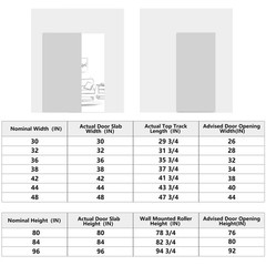 JUBEST 32″ Concealed Barn Door Hardware Kit with Soft Close Mechanism, Wall M…