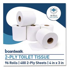 4 in. x 3 in. White Septic Safe 2-Ply Toilet Paper, 400-Sheets Per Roll, (9-Roll