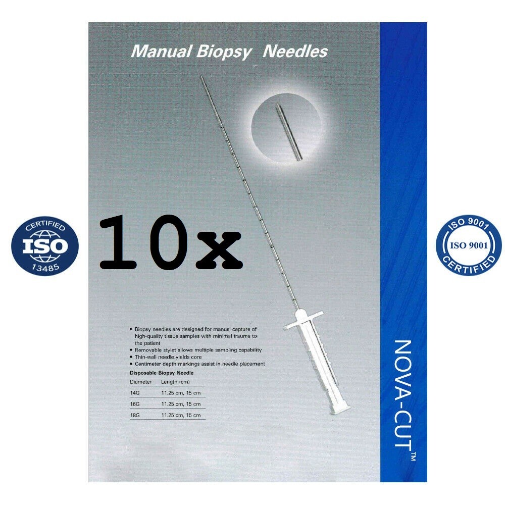 Manual Biopsy Needle 10Pc Lot(Choose Size – 14G, 16G, 18G and Length: 11cm/16cm)
