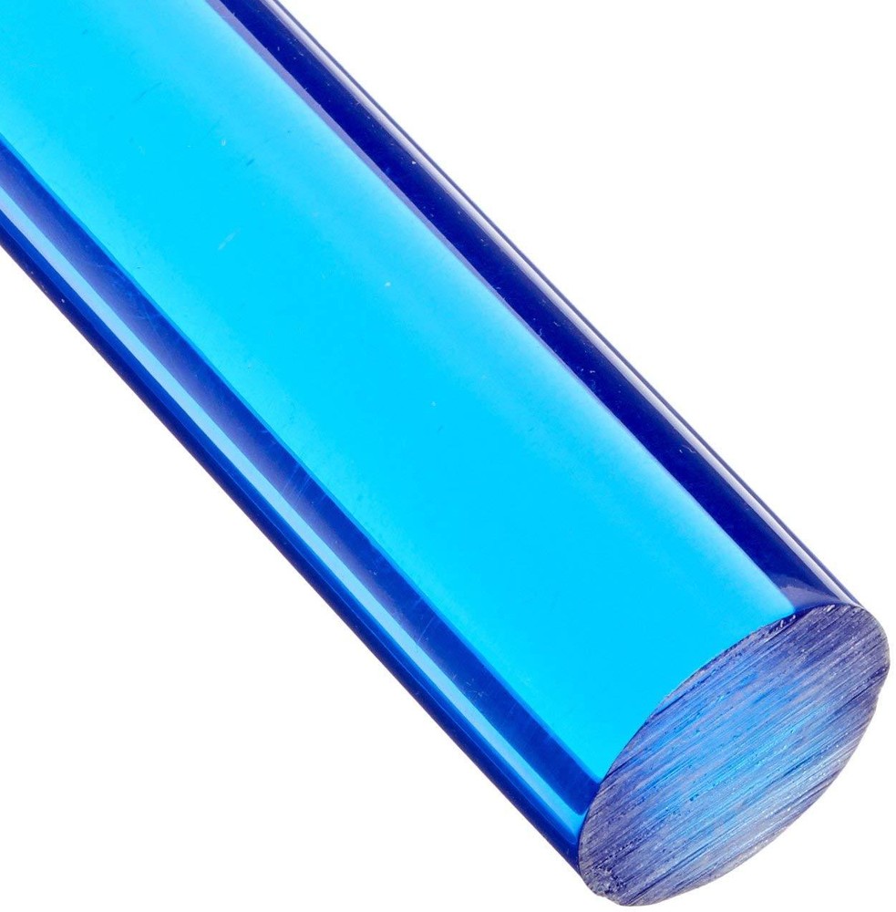 3 Pack Translucent Blue Acrylic Round Rods 3/4″ (0.75″) Diameter, 12″ Length AZM