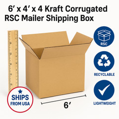100 6x4x4 Shipping Boxes – Kraft RSC Corrugated Mailers – Bulk Cardboard Pack