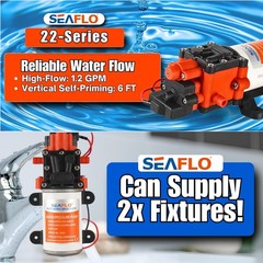 SEAFLO 22-Series Water Pump – 12V, 1.3 GPM, 100 PSI – Water Pressure Pump
