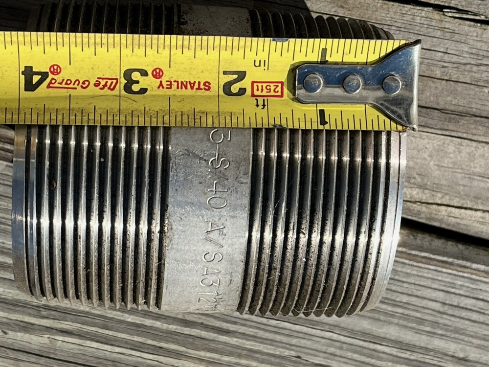 3″ X 4″ Threaded NPT Pipe Nipple 304 Stainless Steel