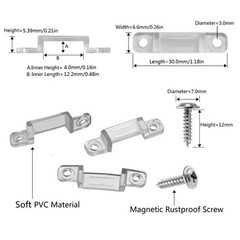 100 Pack Strip Light Mounting Brackets, Double Side Fixing, 202 Screws Includ…