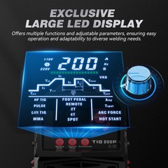 ARCCAPTAIN TIG200P DC Pulse TIG Welder 5 In 1 HF/Lift/Pulse/Spot TIG & Stick LED