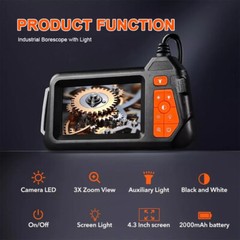 Industrial Endoscope Borescope 1080P 4.3” Screen 5.5mm Inspection Snake Camera
