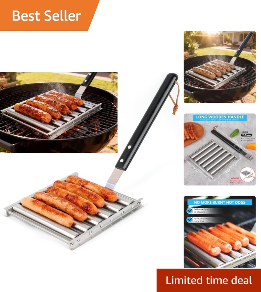 Hot Dog Roller for Grill – Even Grilling & Easy Cleaning Dishwasher Safe