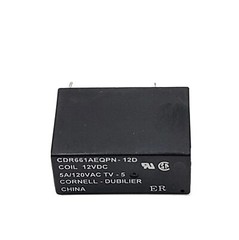 CDE 12V DC 5Amp 120VAC TV-5 Relay DPST 4-pin 29mm x 20mm (1.15″ x .80″)